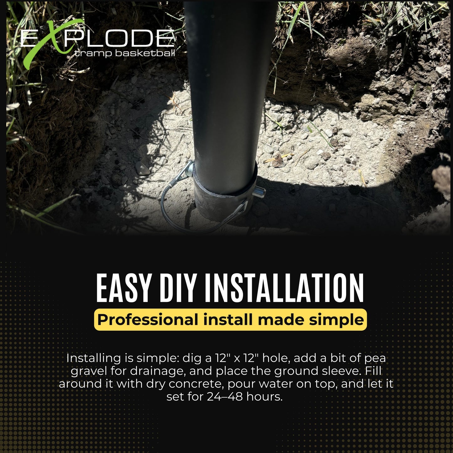 EXPLODE IN-GROUND TRAMPOLINE HOOP