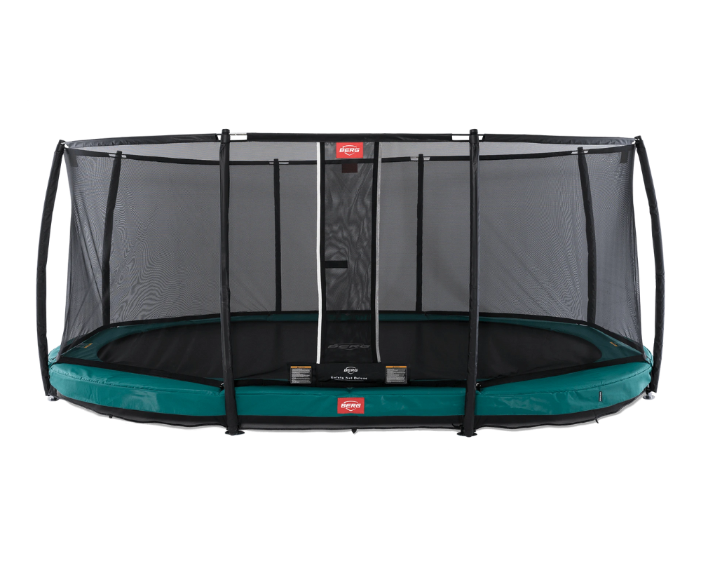 BERG Grand Champion 17' Oval In-ground Trampoline with Enclosure